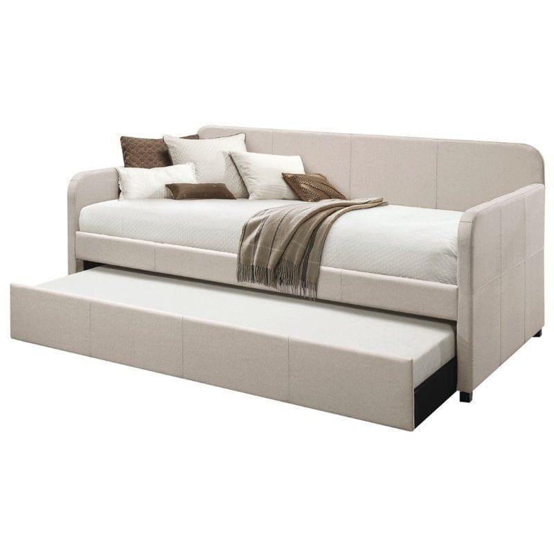 Shop ACME Jagger Daybed & Trundle (Twin Size) in Fog Fabric 39190 Mademoiselle Home Decor