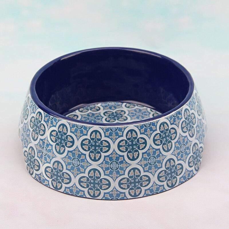 Shop 200003781 Dark blue Santorini Pet Bowl Mademoiselle Home Decor