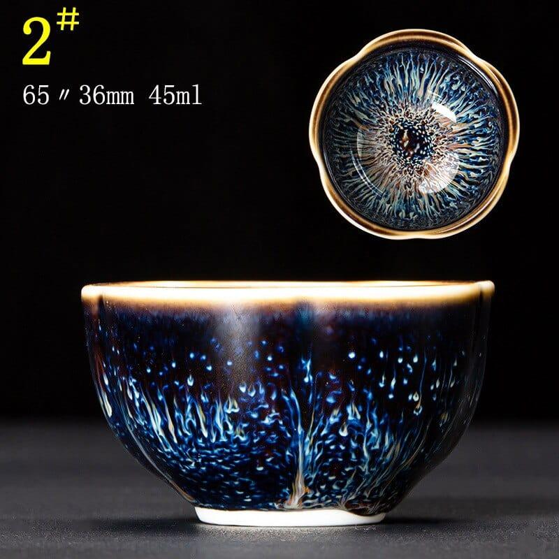 Shop 0 C02 6.5X3.6CM 45ML / Kiln Tianmu Glaze Multicolor Kiln Fambe Ceramic Teacup Porcelain Master Tea Cup Creative Temmoku Glaze Zen Tea Bowl Buddha Office Decor Accessorie Mademoiselle Home Decor