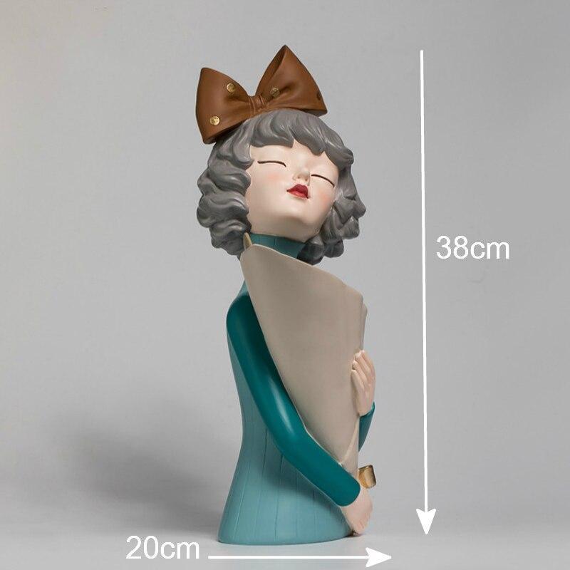 Shop 200042147 Girl in Brown Bow Sara Sculpture Mademoiselle Home Decor
