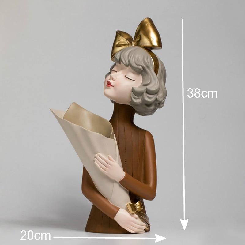 Shop 200042147 Girl in Gold Bow Sara Sculpture Mademoiselle Home Decor