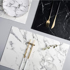 Shop 0 2pcs 3pcs Luxury PU Tableware Pad Heat Insulation Non-Slip Placemat Marble Coaster Coffee Cup Mat Tea Pad Dining Table Mat Mademoiselle Home Decor