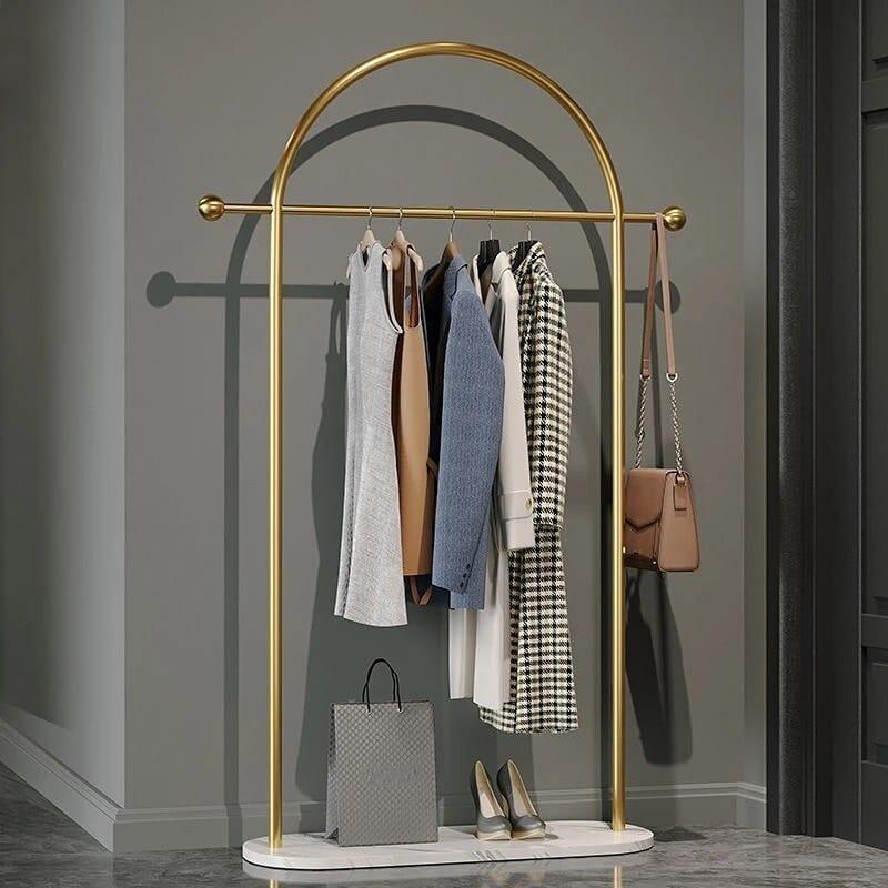 Shop 0 Golden Metal Standing Coat Rack Hanging Garment Wardrobes Clothes Rack Stand Dressing Room Clothing Hanger Shelf Rack Stand Mademoiselle Home Decor