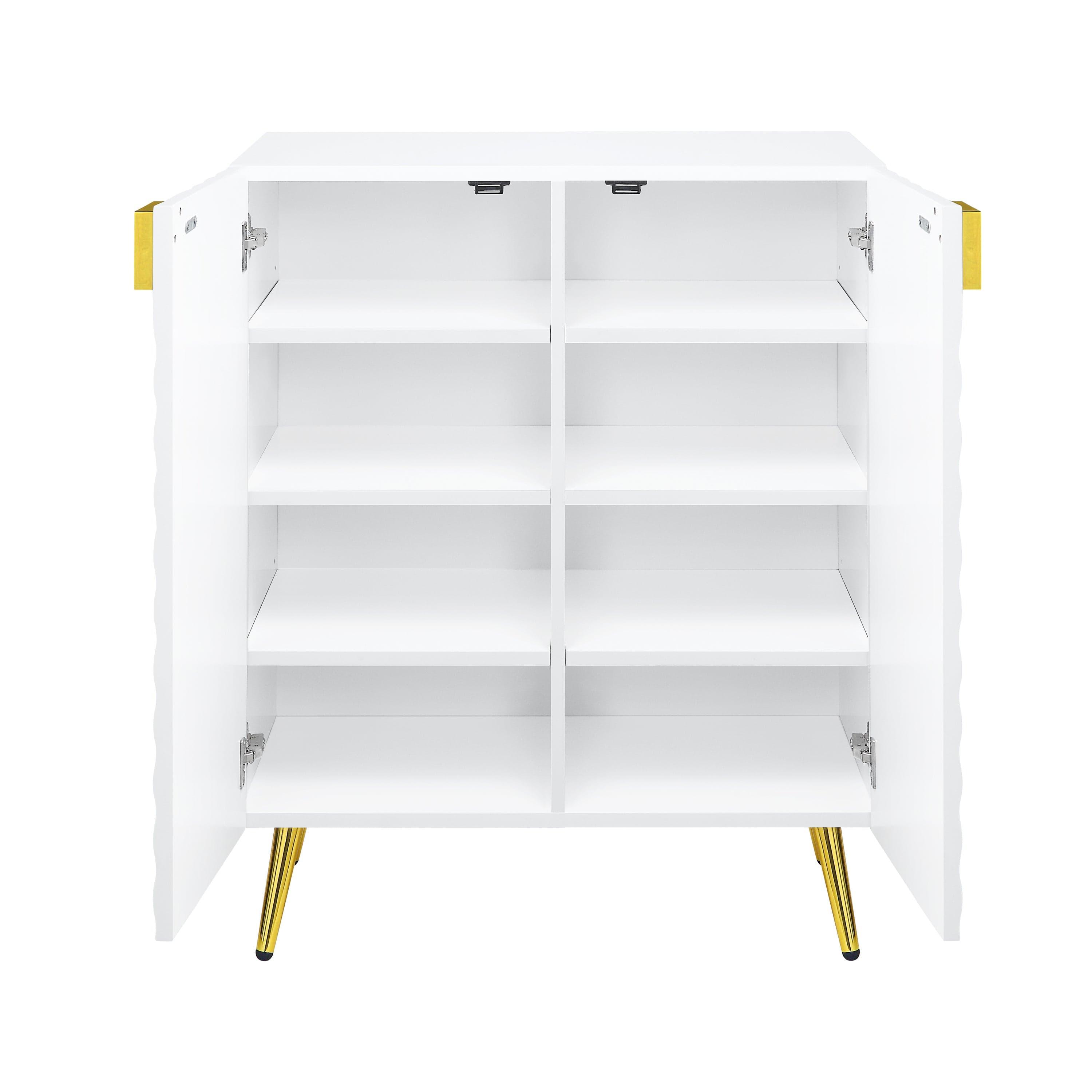 Shop ACME Gaines Console Table, White High Gloss Finish AC01141 Mademoiselle Home Decor