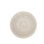 Shop 0 Beige / 36 cm / 6 pcs 4/6/8 pcs Table placemats for table mat Ramie Insulation Pad Placemats Linen Non Slip Table Mats Home Decoration Pad Coaster Mademoiselle Home Decor