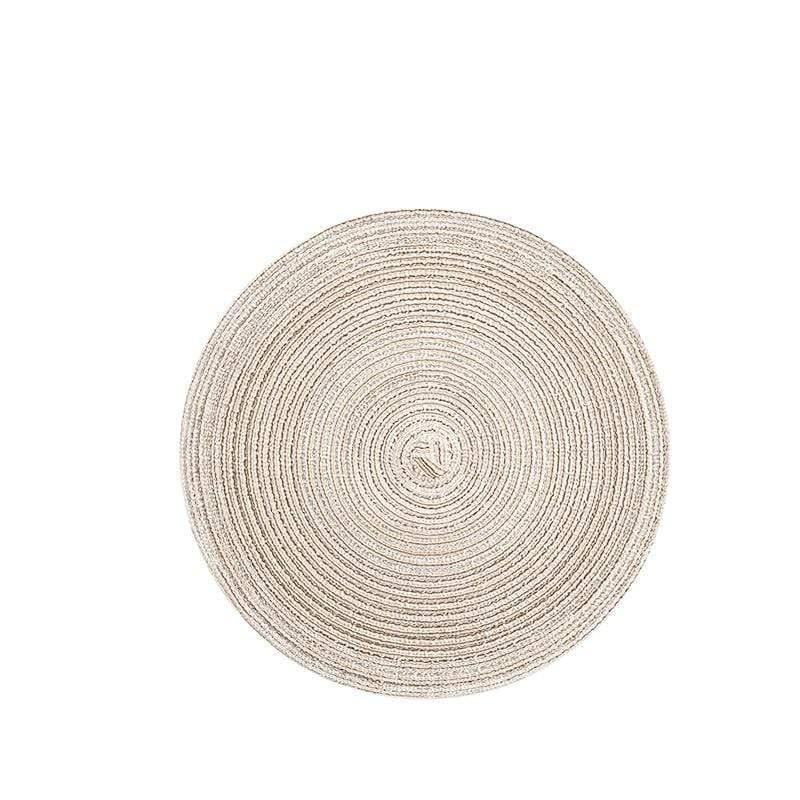 Shop 0 Beige / 36 cm / 6 pcs 4/6/8 pcs Table placemats for table mat Ramie Insulation Pad Placemats Linen Non Slip Table Mats Home Decoration Pad Coaster Mademoiselle Home Decor