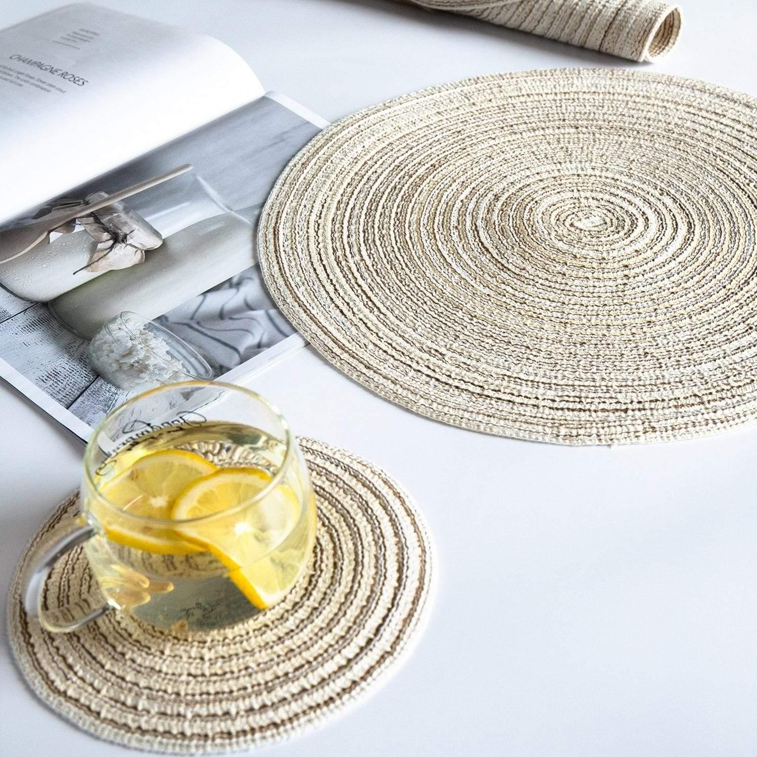 Shop 0 4/6/8 pcs Table placemats for table mat Ramie Insulation Pad Placemats Linen Non Slip Table Mats Home Decoration Pad Coaster Mademoiselle Home Decor