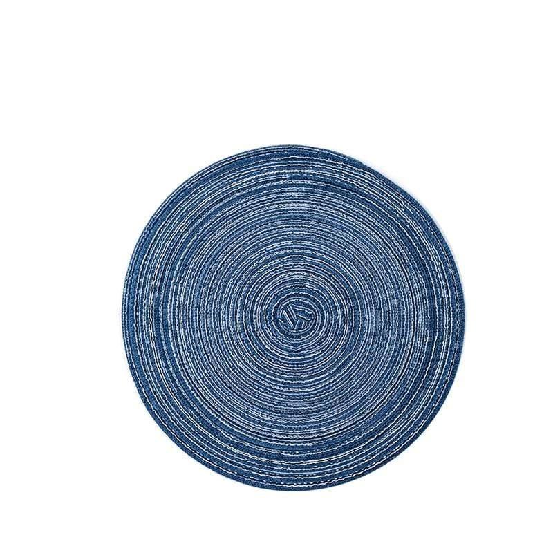 Shop 0 Blue / 36 cm / 6 pcs 4/6/8 pcs Table placemats for table mat Ramie Insulation Pad Placemats Linen Non Slip Table Mats Home Decoration Pad Coaster Mademoiselle Home Decor