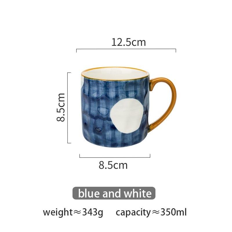 Shop 0 style D 350ml Japanese Ceramic Mug Underglaze Office Home Milk Coffee Cup Bumpy Surface Handgrip Mug Microwave Safe Mademoiselle Home Decor