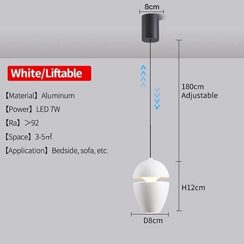 Shop 0 C White / 7W / Warm White Modern LED Pendant Lights For Ceiling Liftable Hanging Lights Fixtures For Bedroom Living Kitchen Study Decoration Chandelier Mademoiselle Home Decor