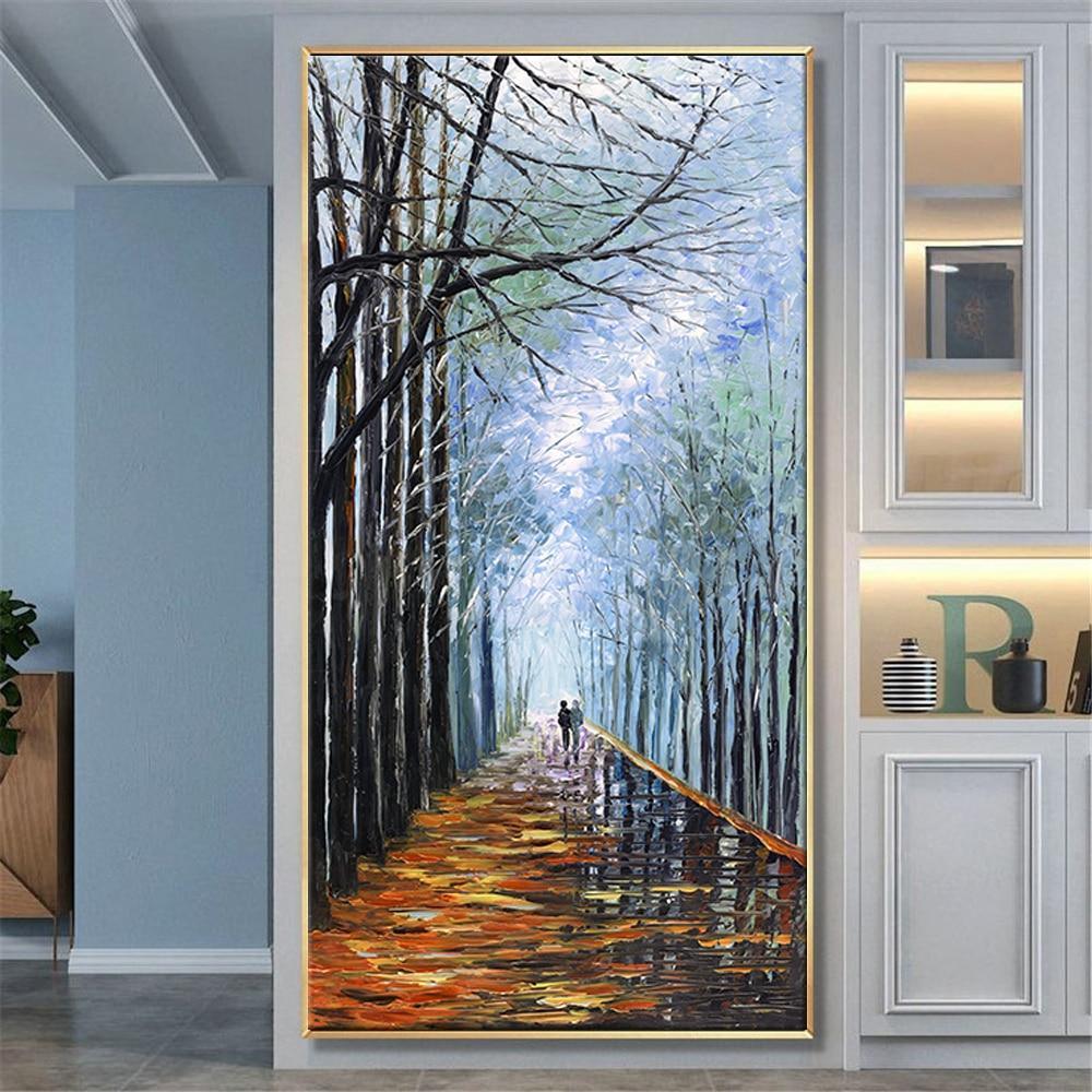 Shop 0 Pue Hand Painted Canvas Oil Paintings Abstract Landscape Canvas Painting Thick Textured Paintings For Living Room Decor Mural Mademoiselle Home Decor