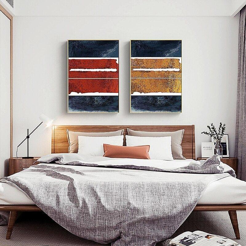 Shop 0 Abstract colour bars Canvas Art Painting Posters and Prints Modern minimalist Vintage colour Wall Poster for Living Room Bedroom Mademoiselle Home Decor