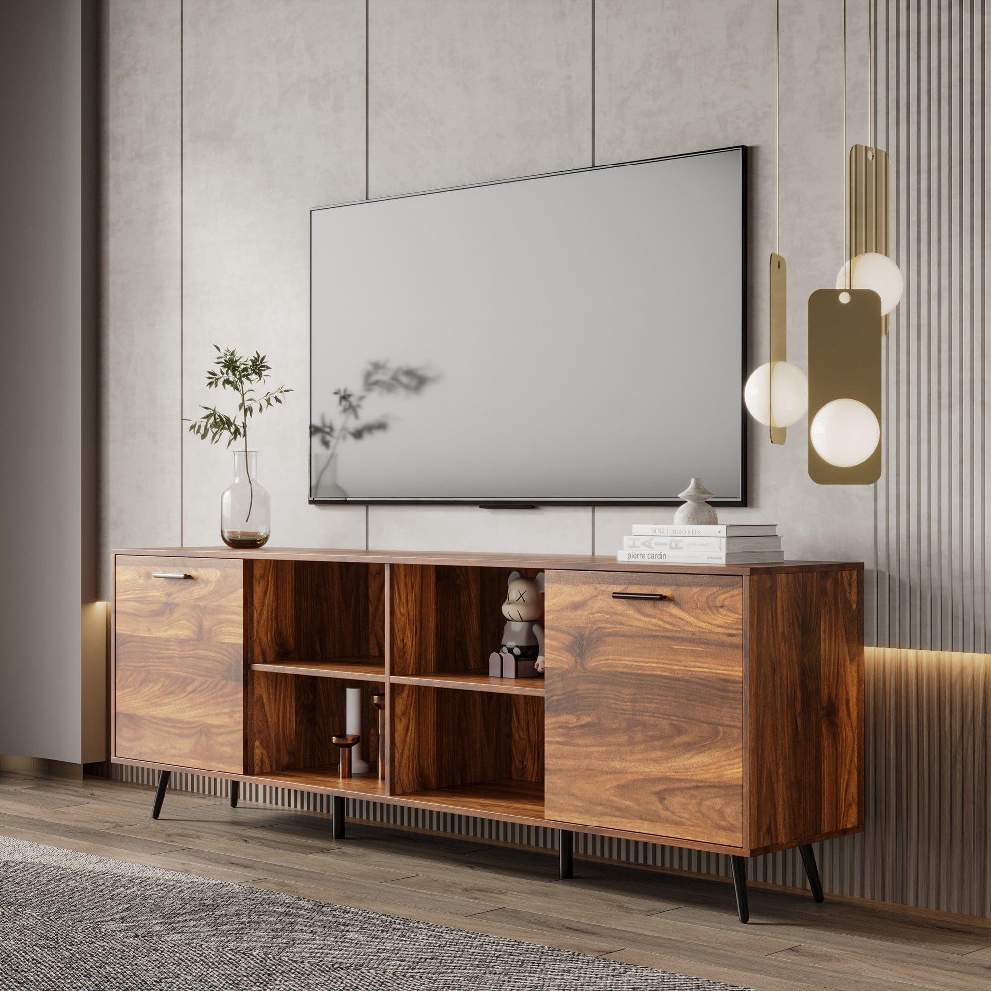 Shop TV Stand Mid-Century Wood Modern Entertainment Center Adjustable Storage Cabinet TV Console for Living Room Mademoiselle Home Decor