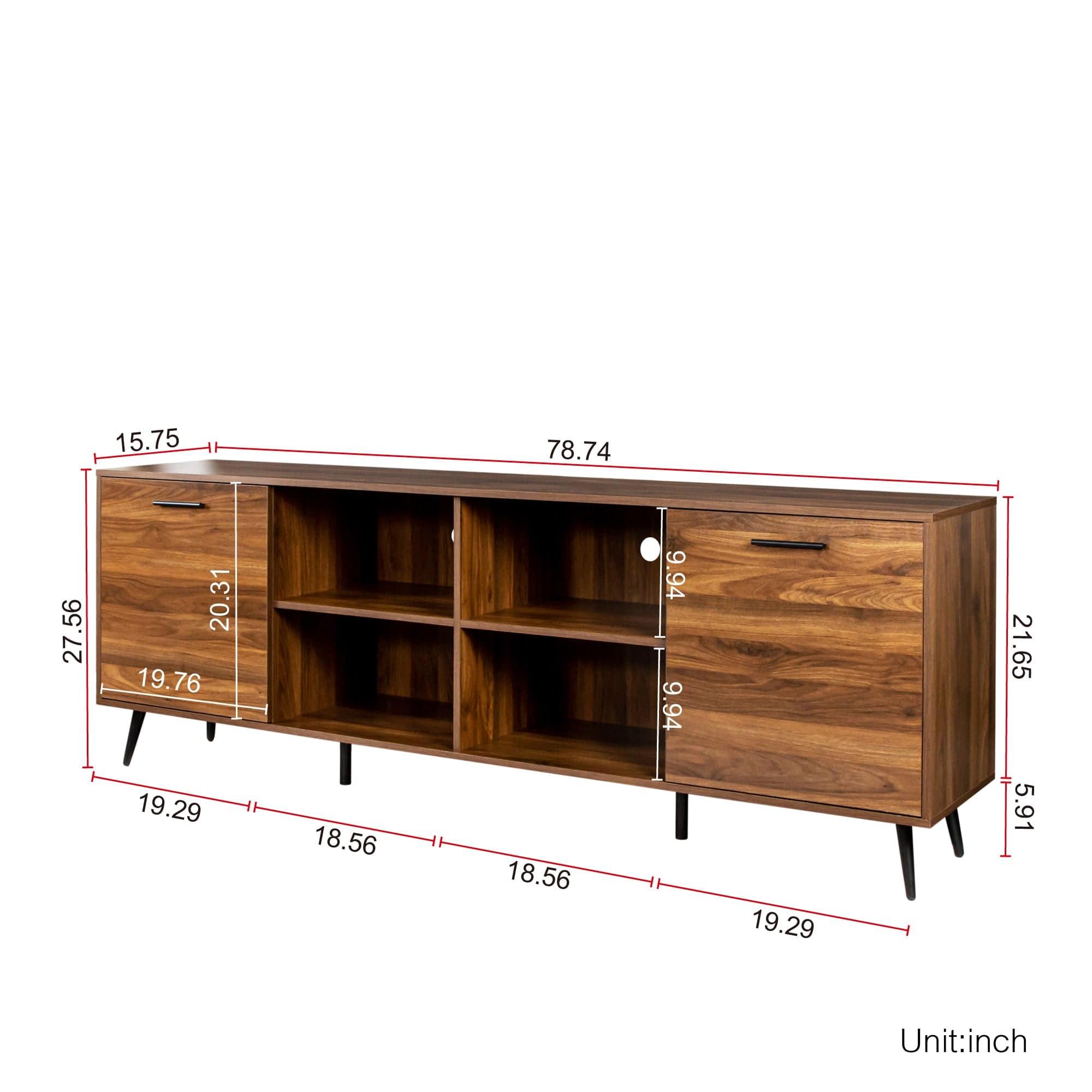 Shop TV Stand Mid-Century Wood Modern Entertainment Center Adjustable Storage Cabinet TV Console for Living Room Mademoiselle Home Decor