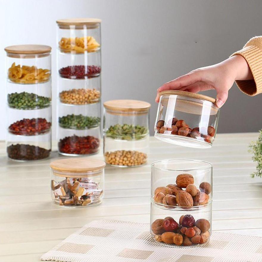 Shop 0 Shiro Stackable Storage Jars Mademoiselle Home Decor