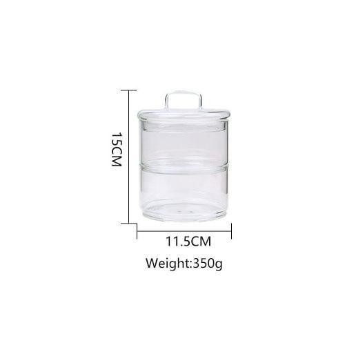 Shop 0 China / G Glass Food Storage Jar Sealed Moisture-Proof Multi-Grain Container Stacked Multi-Layer Kitchen Refrigerator Fruit Salad Bowl Mademoiselle Home Decor