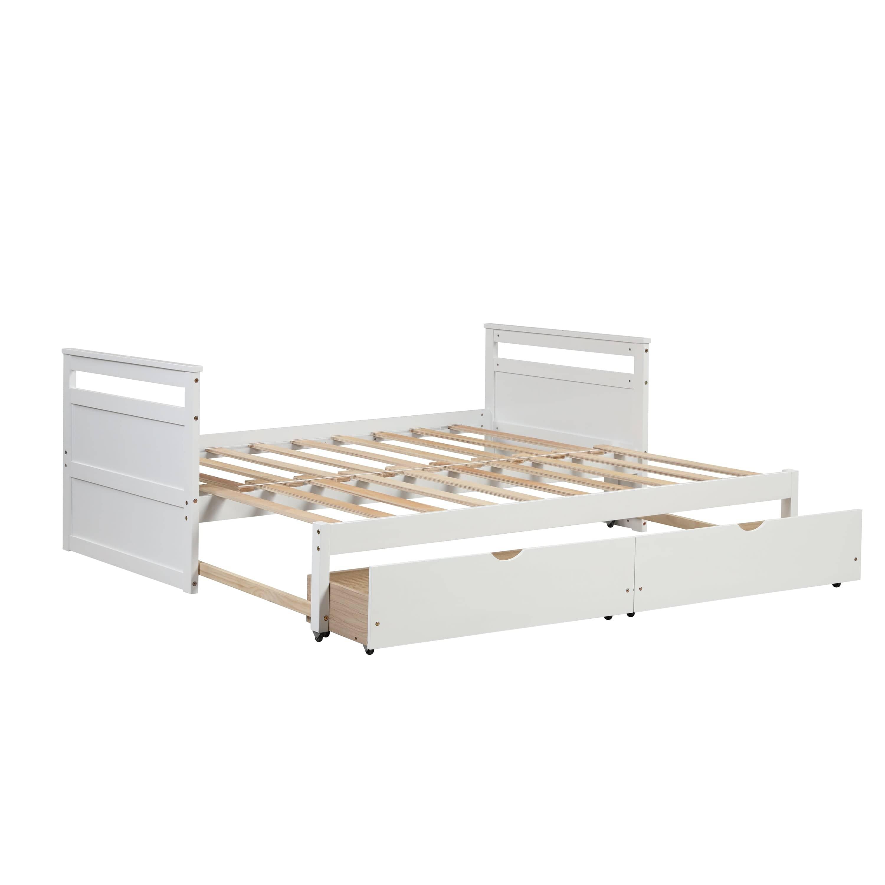 Shop THE TWIN BED CAN BE EXPANDED AND 2 DRAWERS FOR WHITE COLOR Mademoiselle Home Decor