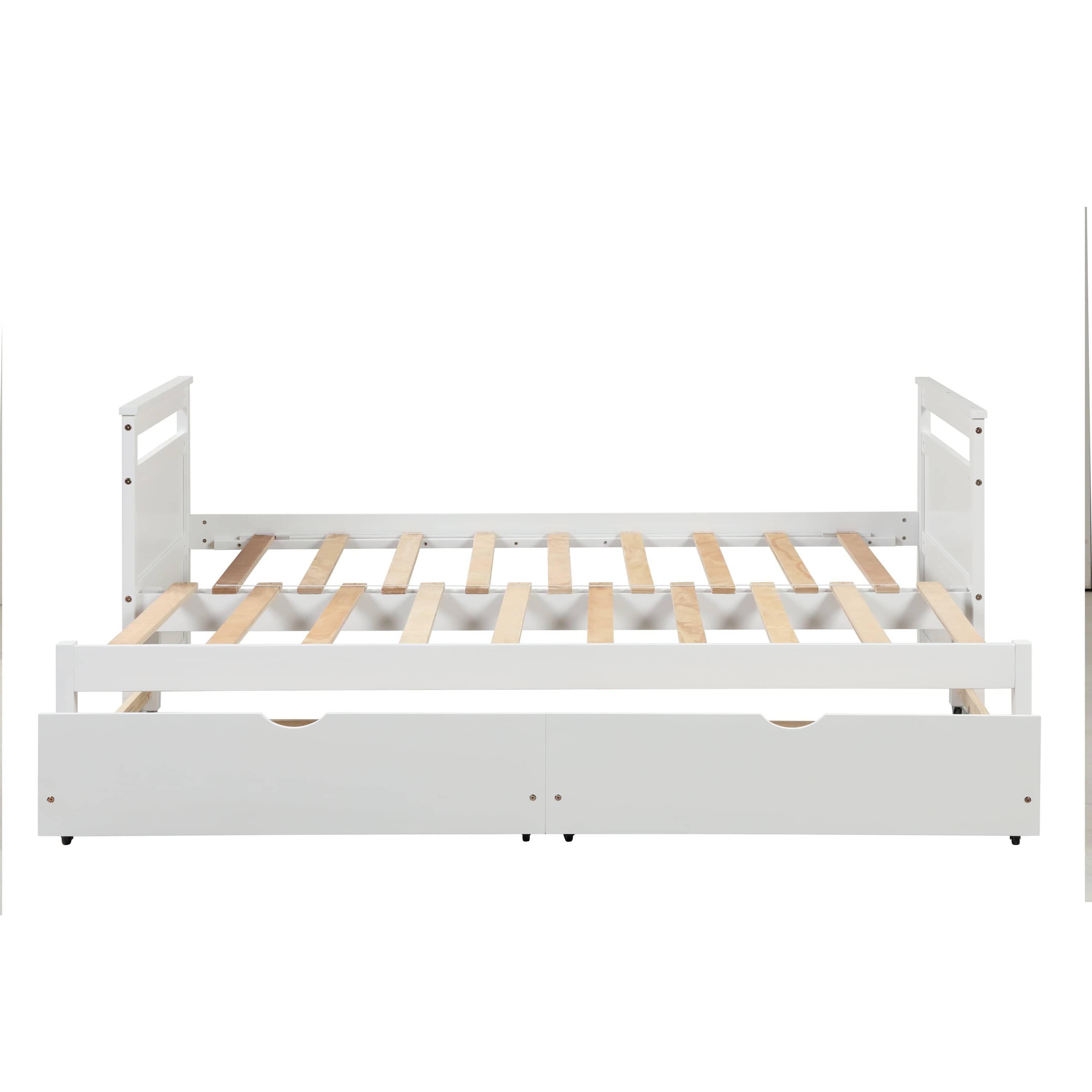 Shop THE TWIN BED CAN BE EXPANDED AND 2 DRAWERS FOR WHITE COLOR Mademoiselle Home Decor