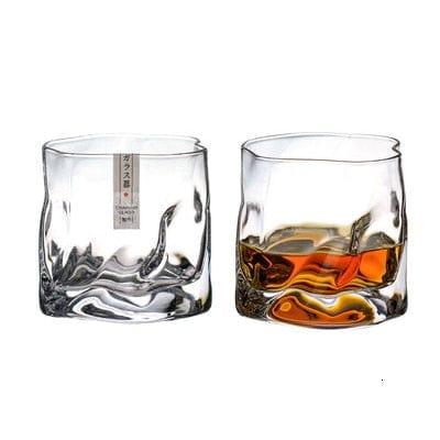 Shop 0 2 Pieces / 260ml Japanese Edo Designer Crumple Paper Irregular Shape Crystal Faceted Der Whiskybecher Whiskey Whisky Rock Glass Artwork Wine Cup Mademoiselle Home Decor