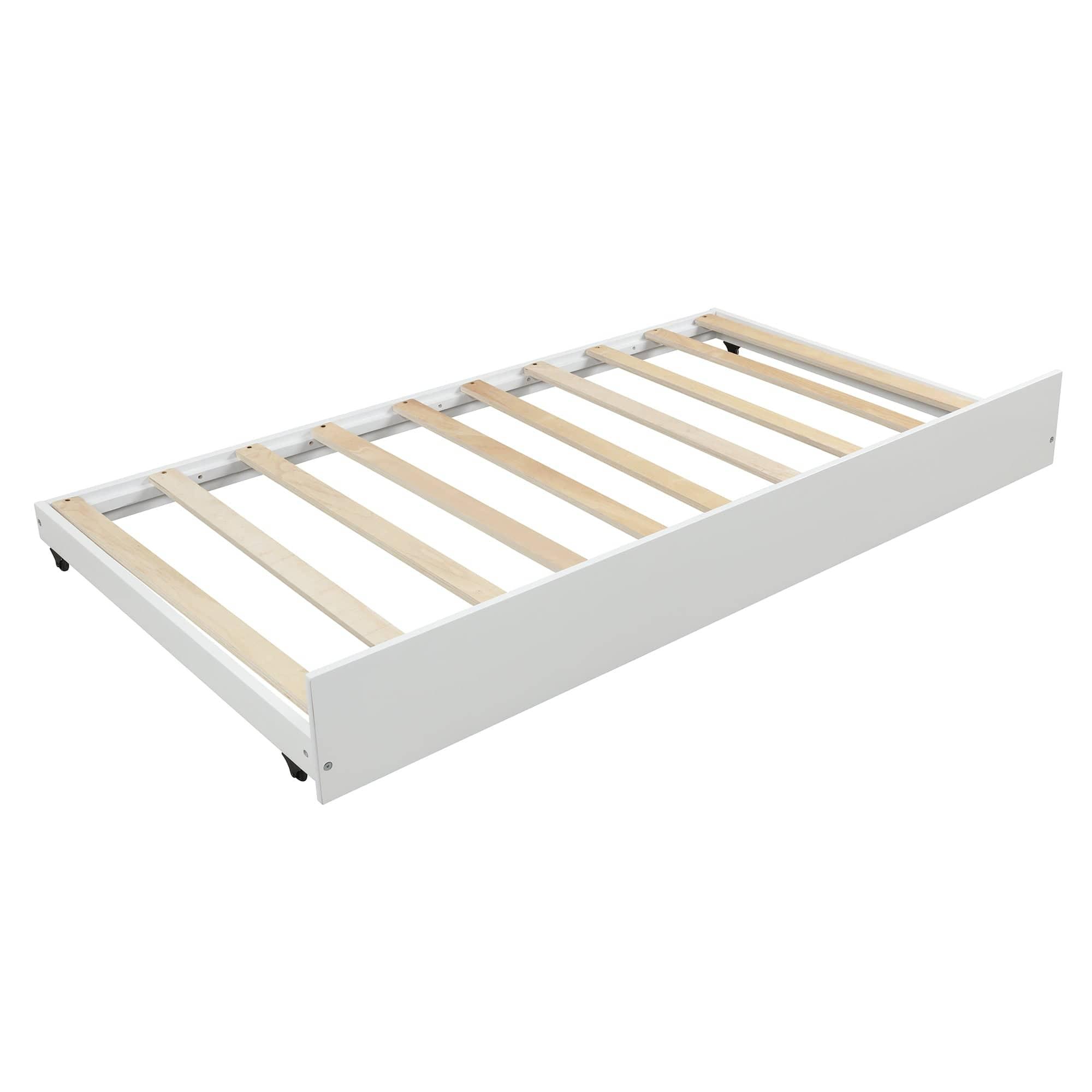 Shop House Bed with Trundle, can be Decorated,White(Old SKU:SM000103AAK) Mademoiselle Home Decor