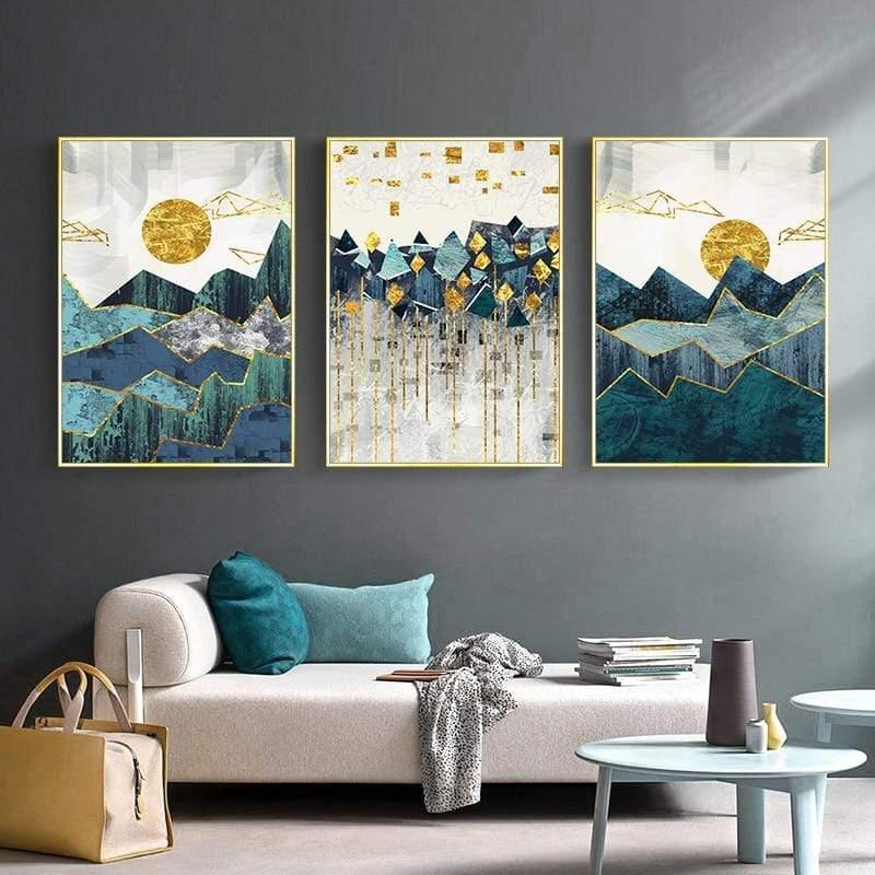 Shop 0 Golden Mountain Sunrise Wall Art Canvas Painting Abstract Landscape Posters and Prints Wall Pictures for Living Room Home Decor Mademoiselle Home Decor