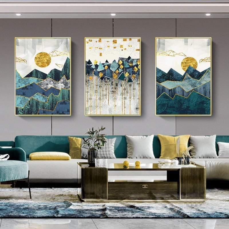 Shop 0 Golden Mountain Sunrise Wall Art Canvas Painting Abstract Landscape Posters and Prints Wall Pictures for Living Room Home Decor Mademoiselle Home Decor