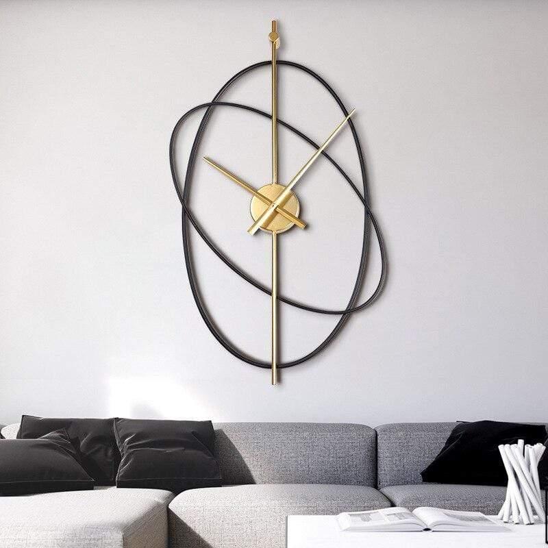 Shop 0 Large Iron Art Wall Clock Modern Design for Kitchen Decor Minimalist Style Creative Oval Metal Hanging Clock Home Decor Mademoiselle Home Decor