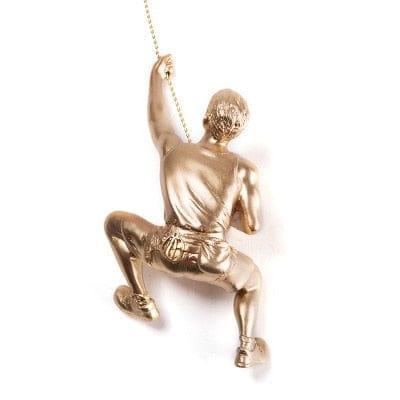 Shop 0 gold statue-left 3D Wall Decor Art Hanging Resin Climbing Man Mount Pendant Industrial Style Iron Wire Decoration Sculpture Figures Statue Gift Mademoiselle Home Decor