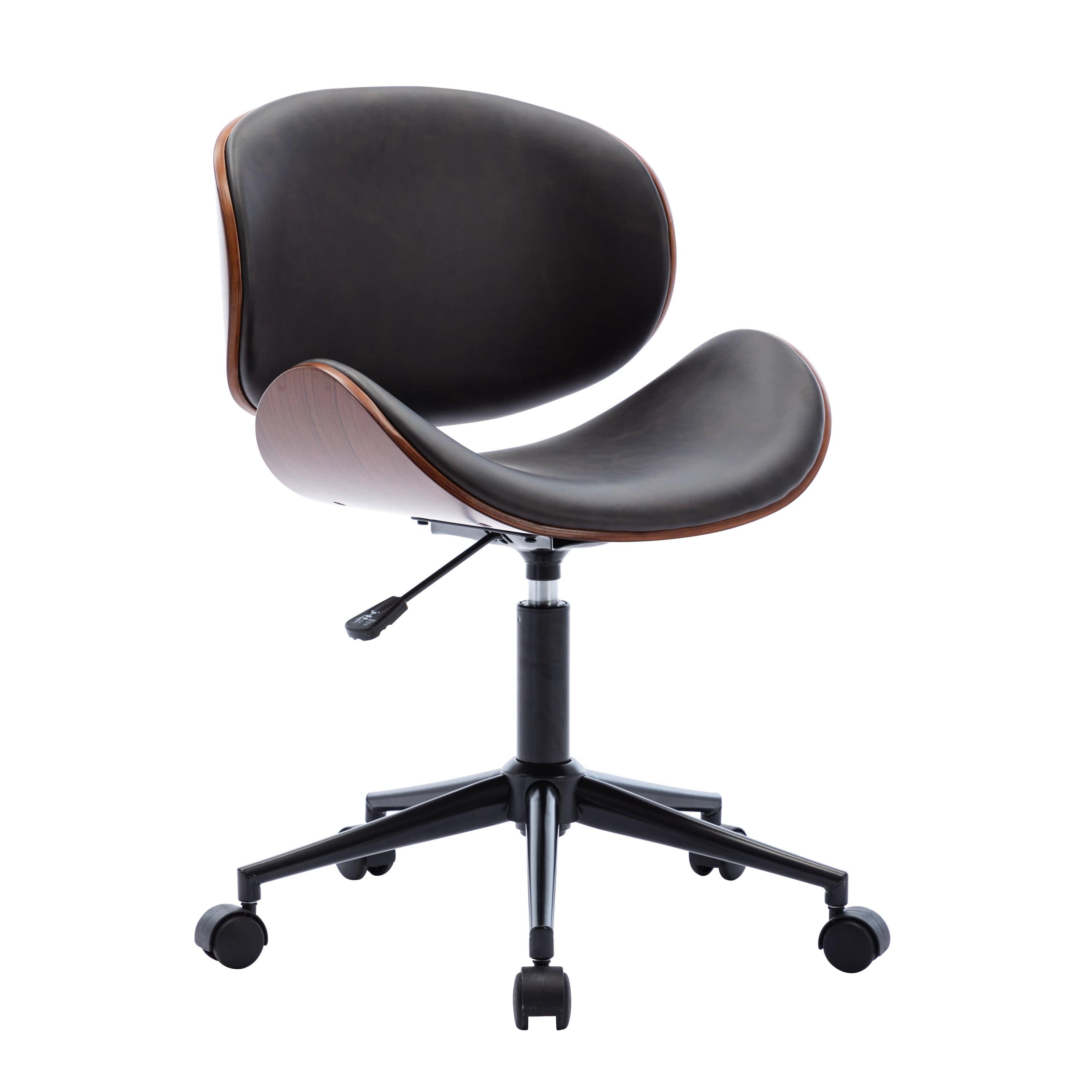 Shop HengMing Bentwood Adjustable Office Chair , Mix color PU Leather Upholstery and black foot Mademoiselle Home Decor