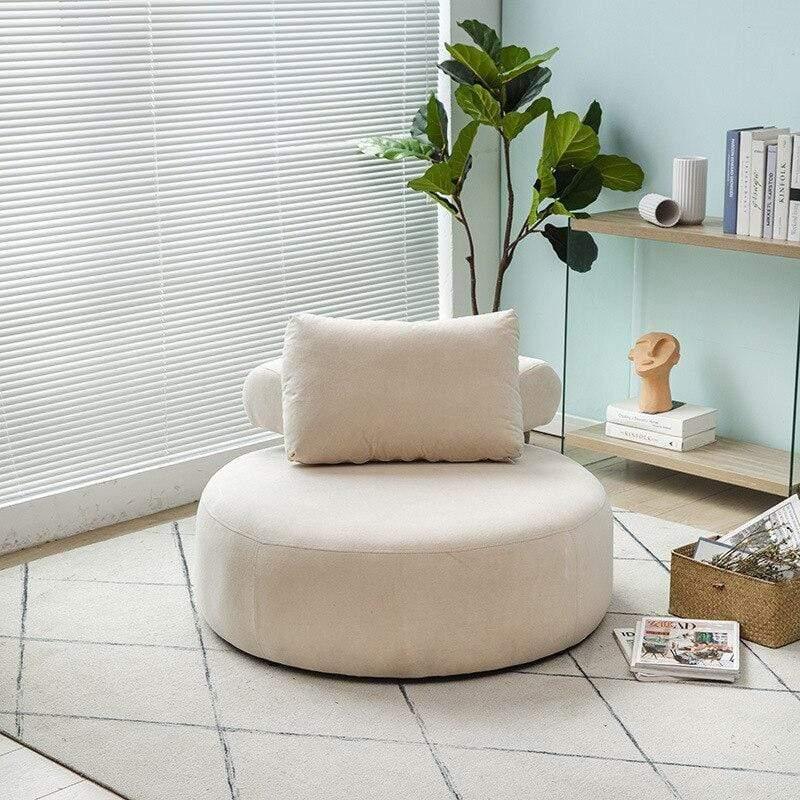 Shop 0 Cloth-white A Nordic small room single sofa living room bedroom balcony casual lazy tatami designer pie sofa chair  chesterfield sofa Mademoiselle Home Decor