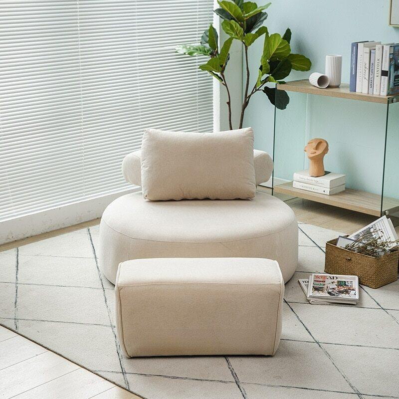 Shop 0 Cloth white with footrest Solitude Chair Mademoiselle Home Decor