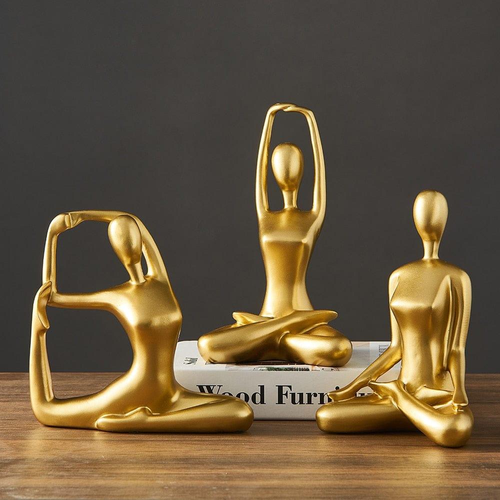 Shop 0 Gold Yoga Resin Ornaments Miniatures Figurines Office Desk Living Room Decorative  Crafts Sculpture Yoga Gymnastics Lovers Gift Mademoiselle Home Decor