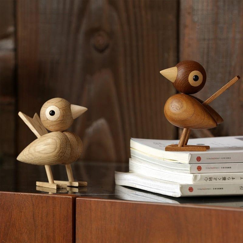 Shop 0 Denmark Nordic style wood sparrow bird ornaments American puppet wooden play room study desktop accessories Mademoiselle Home Decor