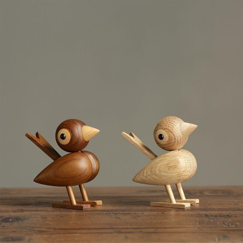 Shop 0 Denmark Nordic style wood sparrow bird ornaments American puppet wooden play room study desktop accessories Mademoiselle Home Decor