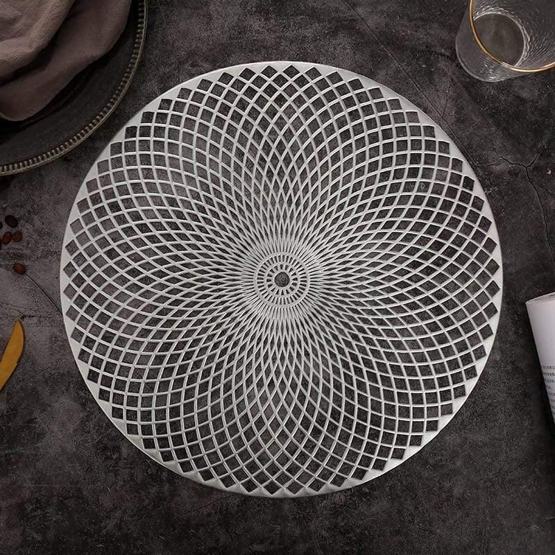 Shop 0 Silver White 2 / Set of 2 Round PVC Placemats Set of 2 Modern Minimalist Style Dining Table Decor Non-slip Placemat for Holiday Party Wedding Table Mats Mademoiselle Home Decor