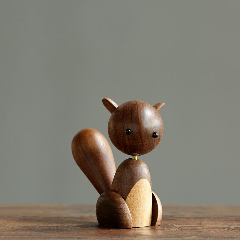 Shop 0 Home Decor Scandinavian Danish walnut solid wood home small ornament, large tail wooden small squirrel crafts gifts wooden gifts Mademoiselle Home Decor