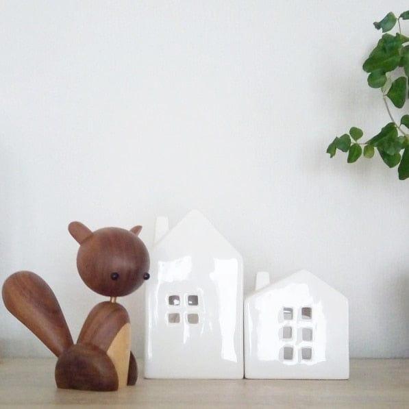 Shop 0 Home Decor Scandinavian Danish walnut solid wood home small ornament, large tail wooden small squirrel crafts gifts wooden gifts Mademoiselle Home Decor