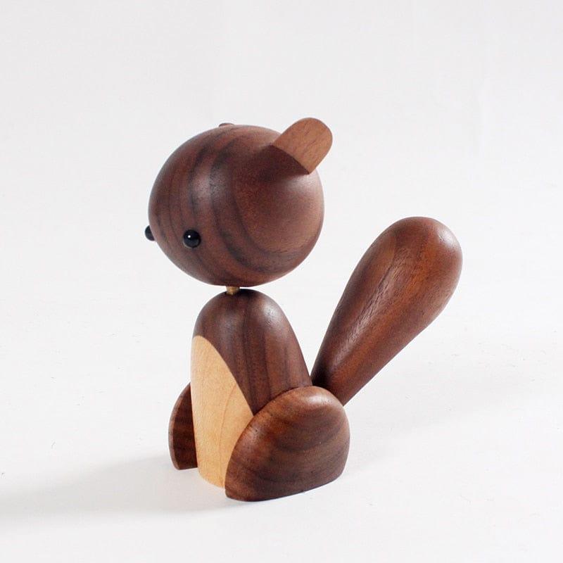Shop 0 Home Decor Scandinavian Danish walnut solid wood home small ornament, large tail wooden small squirrel crafts gifts wooden gifts Mademoiselle Home Decor