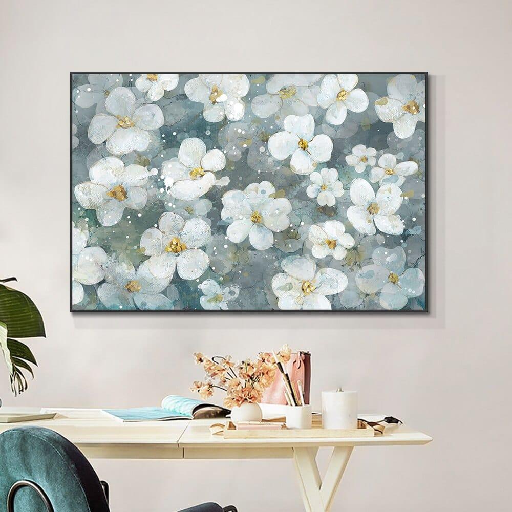 Shop 0 Abstract White Flowers Oil Painting On Canvas Modern Nordic Plant Posters And Prints Wall Art Picture For Living Room Home Decor Mademoiselle Home Decor