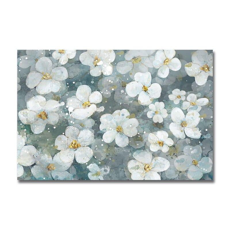 Shop 0 20X30cm no frame / SY 82340 Abstract White Flowers Oil Painting On Canvas Modern Nordic Plant Posters And Prints Wall Art Picture For Living Room Home Decor Mademoiselle Home Decor