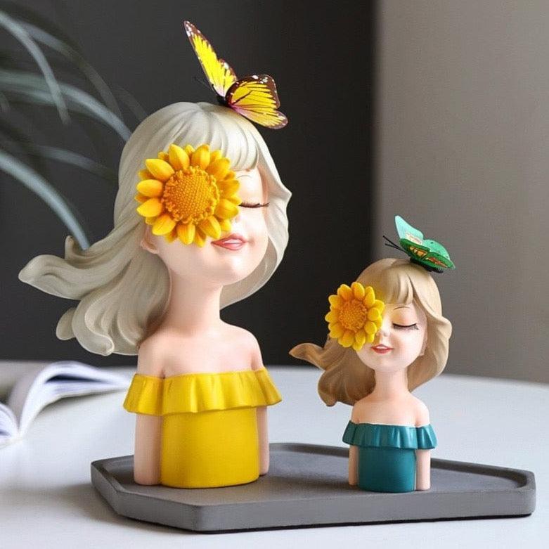 Shop 0 Modern Cute Healing Smile Girl Resin Ornaments Home Livingroom Desktop Figurines Craft Bookcase Cabinet Bar Sculpture Decoration Mademoiselle Home Decor