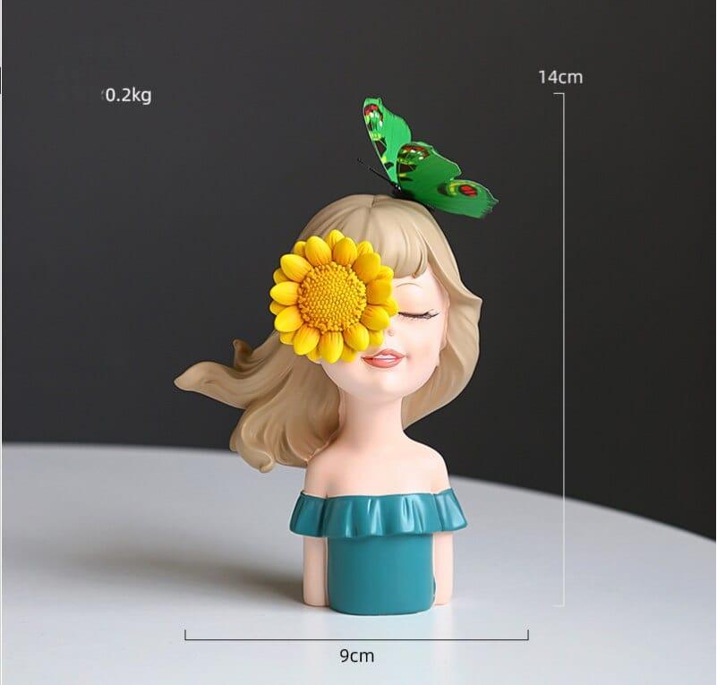 Shop 0 style2-S Modern Cute Healing Smile Girl Resin Ornaments Home Livingroom Desktop Figurines Craft Bookcase Cabinet Bar Sculpture Decoration Mademoiselle Home Decor