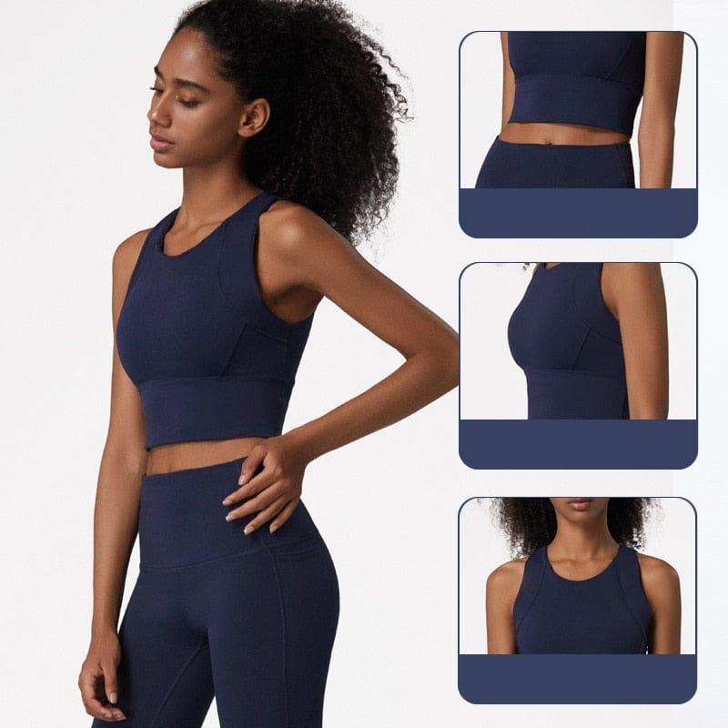 Shop 0 Fitness Bra Tight Full Package Shock-proof Support Tank Top Women Gym Yoga Vest Athletic High Impact Brassiere With Chest Pad Mademoiselle Home Decor