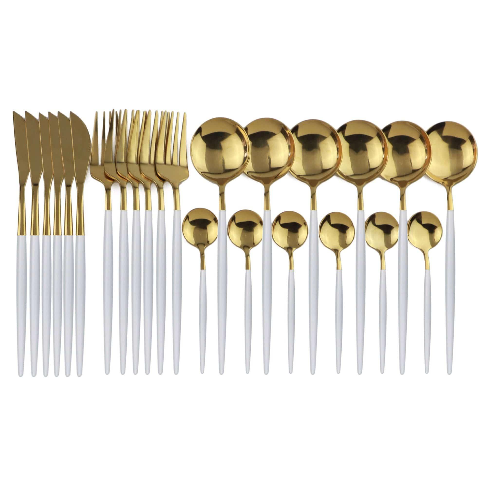 Shop 100003310 White Gold Stoneridge Cutlery Set Mademoiselle Home Decor
