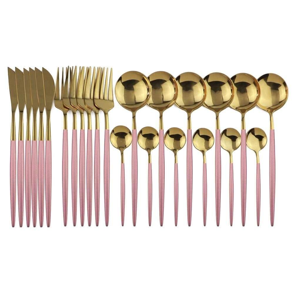 Shop 100003310 Pink Gold Stoneridge Cutlery Set Mademoiselle Home Decor