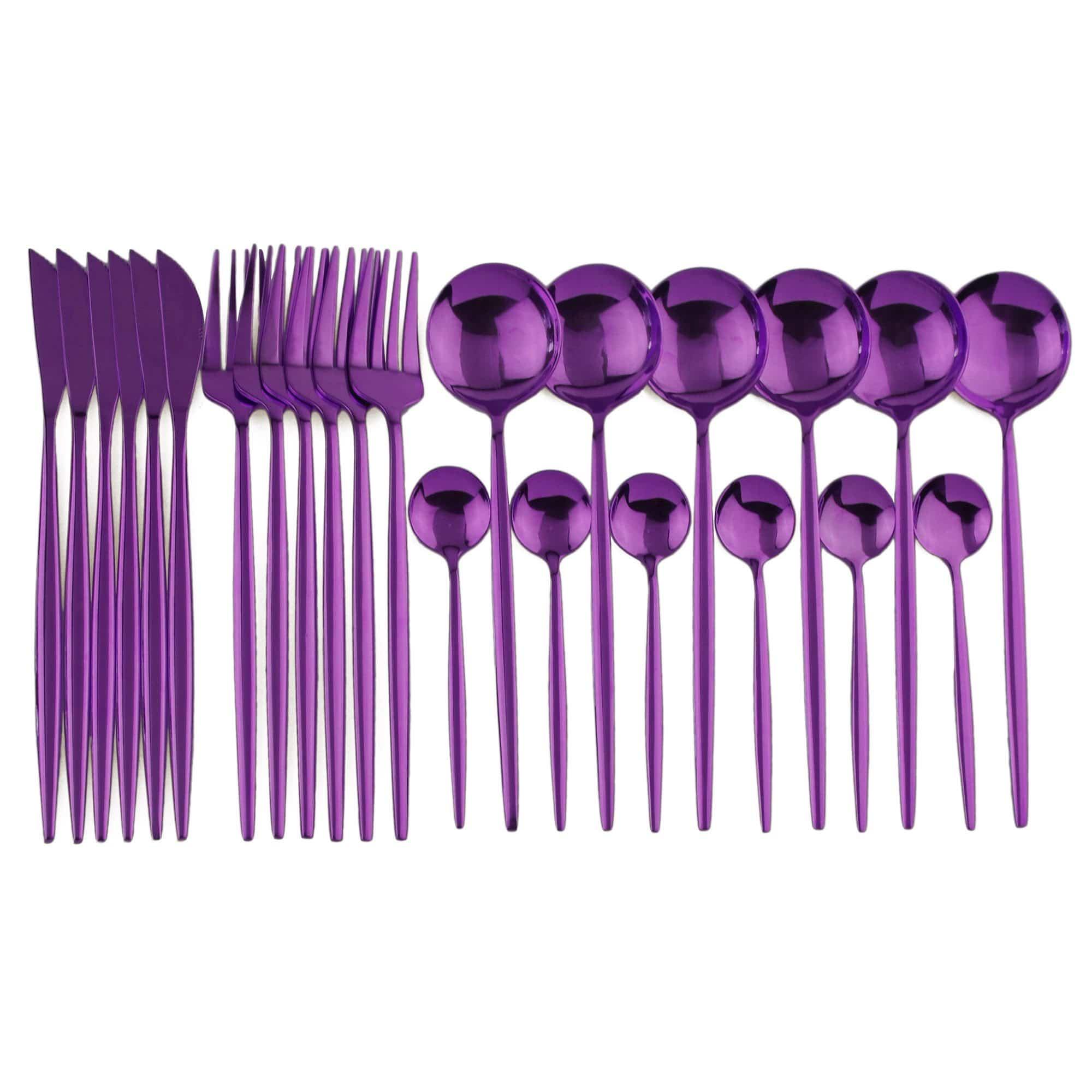 Shop 100003310 Purple Stoneridge Cutlery Set Mademoiselle Home Decor