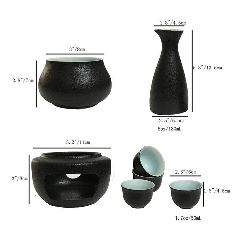 Shop 0 Ceramic Wine Cup Set for Japanese Sake Russian Spirits Warmer Include 4pc Sake Cups A Sake Bottle A Warmer Cup A Heating Stove Mademoiselle Home Decor