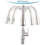 Shop 0 Kitchen Faucet Stainless Steel Faucets Hot Cold Water Mixer Tap 2 Function Stream Sprayer Single Handle Pull Out Kitchen Taps Mademoiselle Home Decor