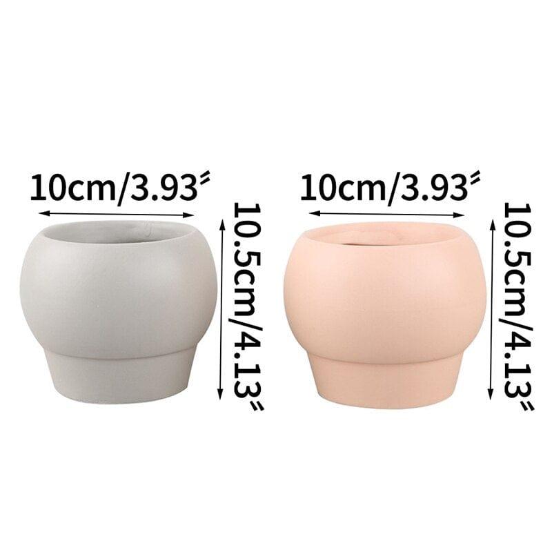 Shop 0 Nordic Ins Simple Round Ceramic Flower Pot Creative Tall Pot Small Potted Office Desktop Succulent Flower Pot Home Garden Mademoiselle Home Decor