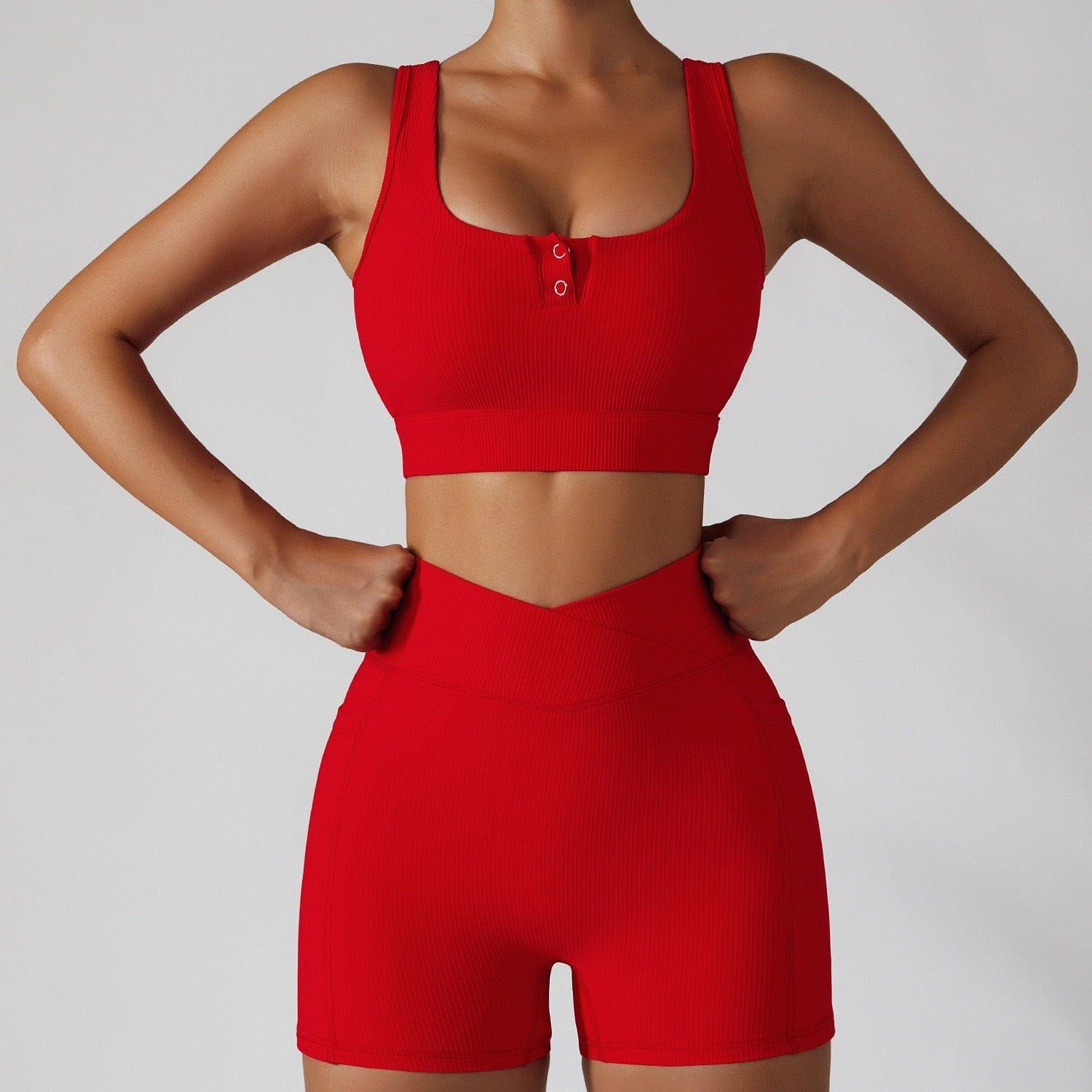 Shop 0 Red suit-1 / S / China 2 Pieces Seamless Women Tracksuit  Yoga Set Running Workout Sportswear Gym Clothes Fitness Bra High Waist Leggings Sports Suit Mademoiselle Home Decor